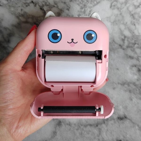 Термопринтер дитячий Рожевий Mini Printer Bluetooth з функцією наклейок 0851a фото