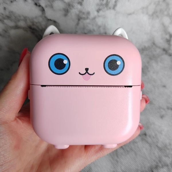 Термопринтер дитячий Рожевий Mini Printer Bluetooth з функцією наклейок 0851a фото