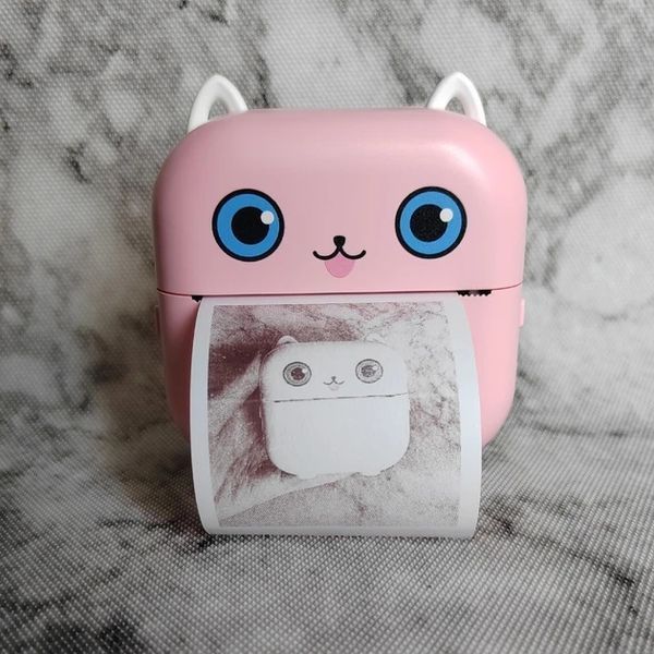 Термопринтер дитячий Рожевий Mini Printer Bluetooth з функцією наклейок 0851a фото