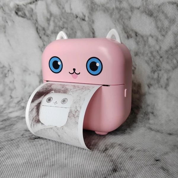 Термопринтер дитячий Рожевий Mini Printer Bluetooth з функцією наклейок 0851a фото