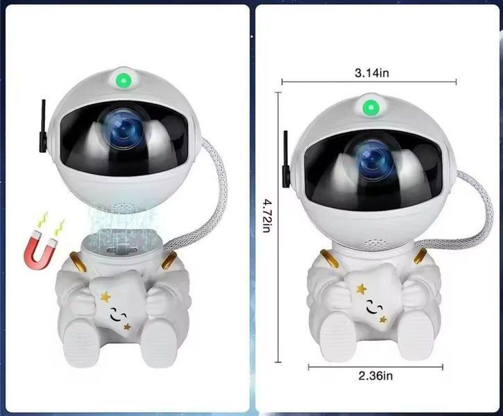 Лазерный проектор-ночник звездного неба Astronaut Sky Projector HR-F3 White 0836a фото