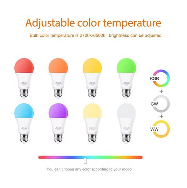 Розумна лампа Smart LED Bulb RGB 15W Е27 RGB LED WIFI 0009 фото
