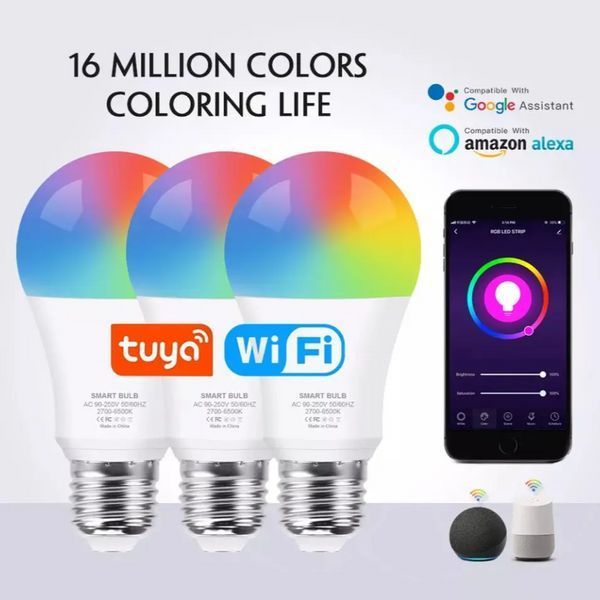 Розумна лампа Smart LED Bulb RGB 15W Е27 RGB LED WIFI 0009 фото