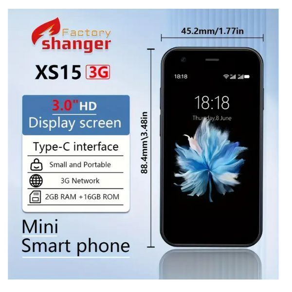 Мобильный мини смартфон с 3" дисплеем Android 8.1 и аккумулятором 900 мАч SOYES XS15 1451 фото