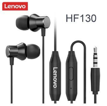 Дротові навушники Lenovo HF130 3.5mm black вакуумні 0091 фото