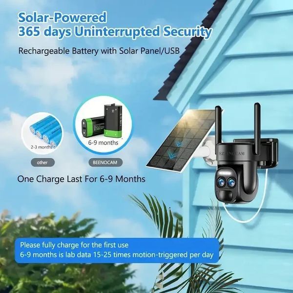 Камера відеоспостереження на сонячній батареї SZSINOCAM QG6 Black 1443 фото