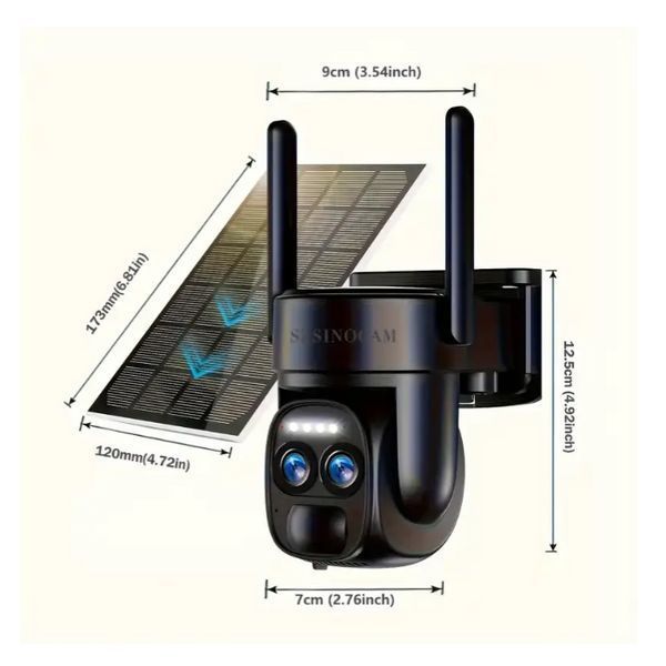 Камера відеоспостереження на сонячній батареї SZSINOCAM QG6 Black 1443 фото