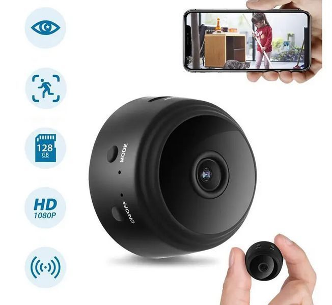 Міні Камера Ip Відеоспостереження Wi-Fi FullHD 1080 Action Camera A9 Бездротова White 0123 фото