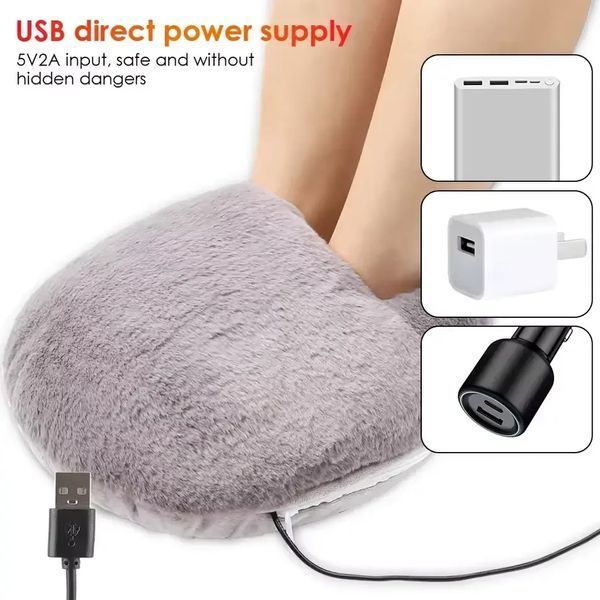М'яка грілка для ніг з підігрівом USB, 5 режимів, Grey 2040 фото
