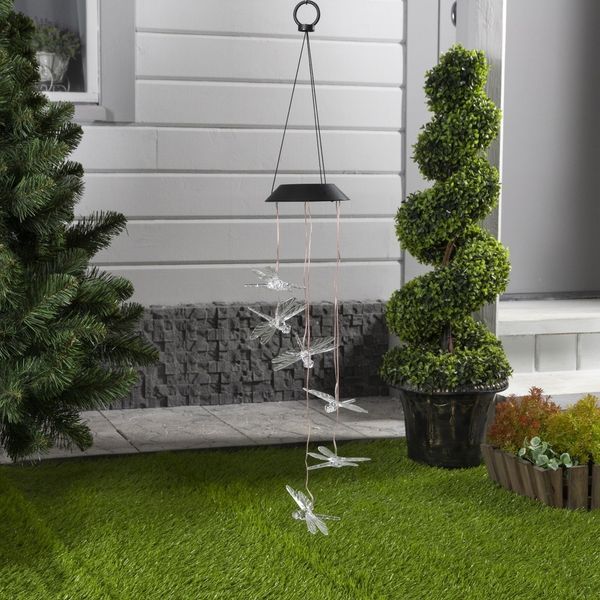 Садовая гирлянда на солнечной батарее, 6 фигур, RGB цветная, 5W / Уличное декоративное подсвечивание для двора 2140 фото
