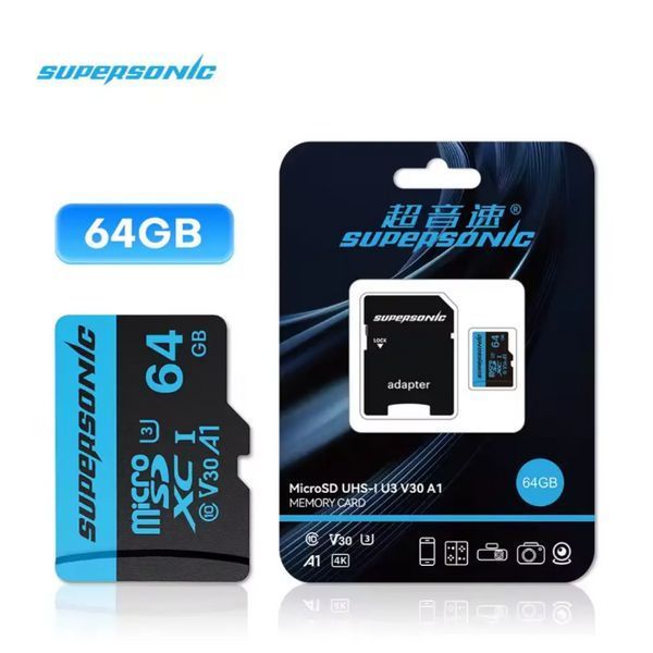 Карта памяти SuperSonic MicroSD UHS-I U3 V30 A1 64 GB + адаптер 2018 фото