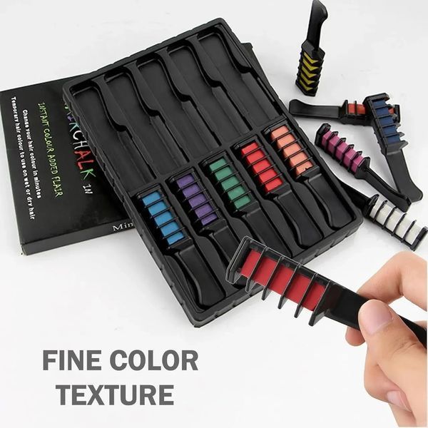 Набор расчесок с разноцветным мелом для волос Hair Chalk 10 шт 1132 фото