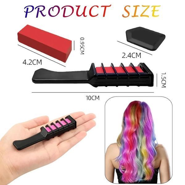 Набор расчесок с разноцветным мелом для волос Hair Chalk 10 шт 1132 фото