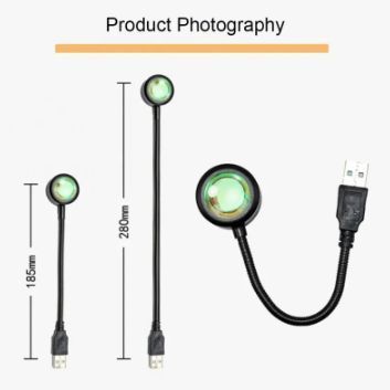 Проекційний світильник USB Rainbow Lamp LED 18,5 см 0142 фото