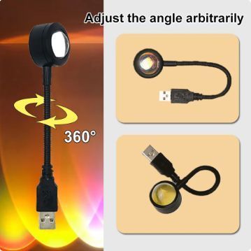 Проекційний світильник USB Rainbow Lamp LED 18,5 см 0142 фото