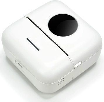Портативний термопринтер без чорнила Mini Printer з Bluetooth+1 рулон, Білий 0511 фото