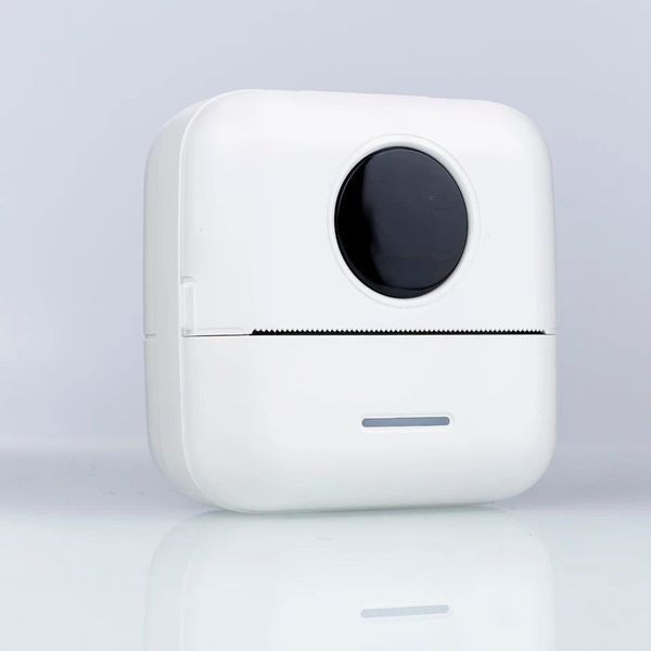 Портативний термопринтер без чорнила Mini Printer з Bluetooth+1 рулон, Білий 0511 фото
