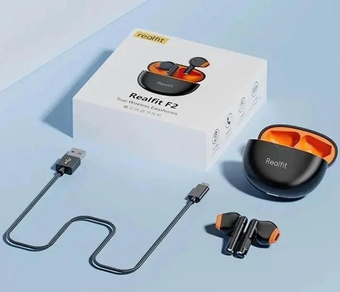 Беспроводные Bluetooth наушники вкладыши Realfit F2 TWS.Черные 0533 фото