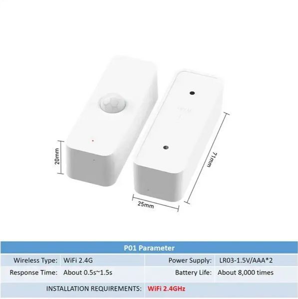 Інфрачервоний Wi-Fi датчик руху PIR. Tuya/Smart Life. Білий 0528 фото