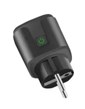 Смарт розетка Tuya Smart Life WiFi 20A 4400W Black / Вайфай смарт розетка з підключенням до телефону / Лічильник електроенергії 0152 фото