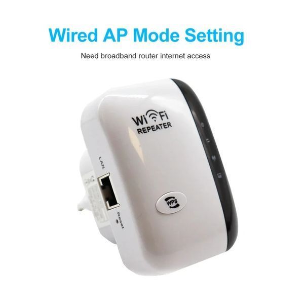 Беспроводной репитер, усилитель сигнала WPS Wi-Fi 300 Мбит/с 2.4G, White (4 индикатора) 0497a фото