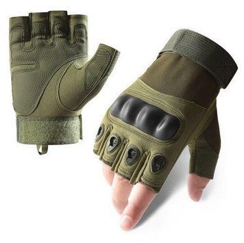 Рукавиці тактичні з відкритими пальцями та посилений протектор OAKLEY BC-4624 Green, XL 0200a фото