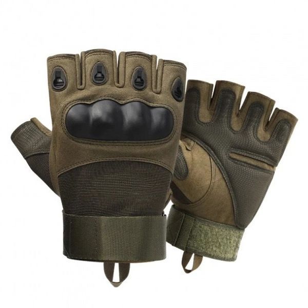 Перчатки тактические с открытыми пальцами и усиленный протектор OAKLEY BC-4624 Green, XL 0200a фото