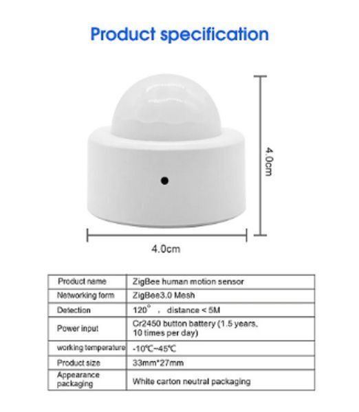 Датчик движения Tuya Zigbee Mini PIR Smart Life 0131 фото