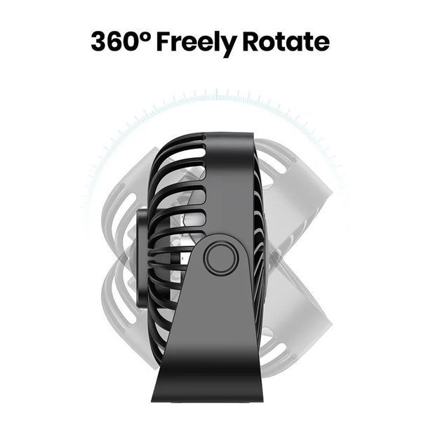 Портативный USB мини-вентилятор Topk с вращением на 360&deg; Black 0776a фото