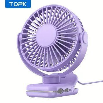 Універсальний вентилятор Topk із затискачем та обертанням на 360&deg; Violet 0786a фото