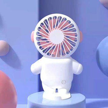 Акумулятор міні вентилятор з підставкою для телефону. Pocket FAN White/Blue Біло-рожевий 0547a фото