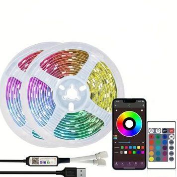 Світлодіодна стрічка Bluetooth 25м RGB USB SMD5050 (2 котушки) 0832 фото