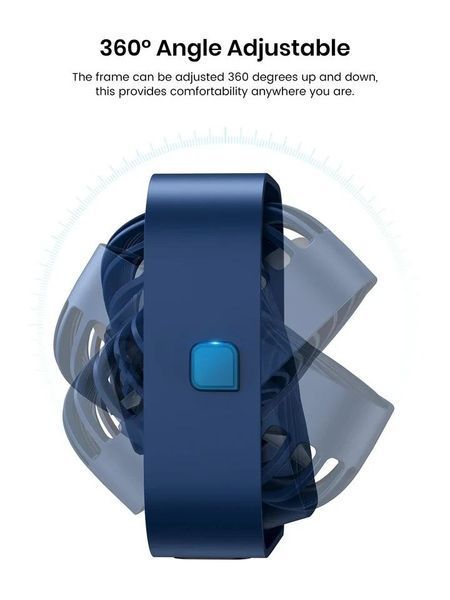 Портативный USB мини-вентилятор Topk с вращением на 360&deg; Blue 0776 фото