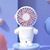 Акумулятор міні вентилятор з підставкою для телефону. Pocket FAN White/Blue Біло-рожевий 0547a фото