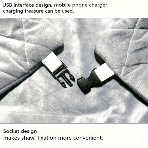Плед с подогревом для рук 60*80 USB Light Grey 2044 фото