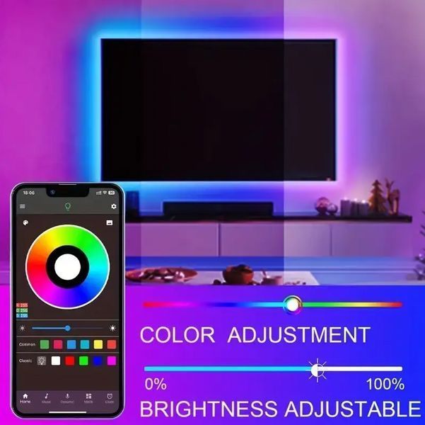 Світлодіодна стрічка Bluetooth 25м RGB USB SMD5050 (2 котушки) 0832 фото