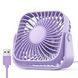 Портативний USB міні-вентилятор Topk із обертанням на 360&deg; Violet 0776b фото 1