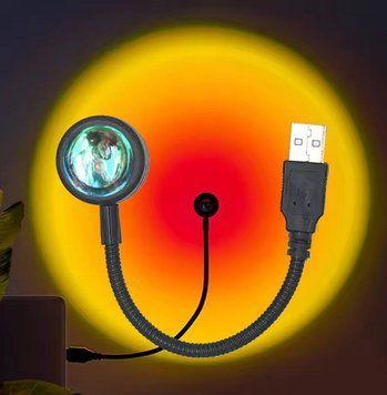 Проекційний світильник USB Sunset Red Lamp LED 18,5 см 0143 фото