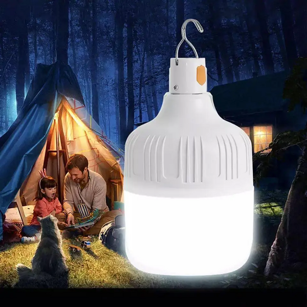 Лампа для кемпинга аккумуляторная 60W на крючке / Светодиодный подвесной фонарь LED / Аварийная лампа с USB питанием 0055 фото
