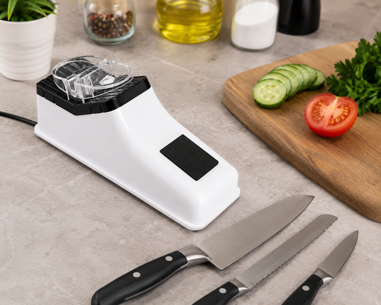 Електрична точилка для ножів Electric Knife Sharpener від USB біла / настільна точилка для ножів 2086 фото