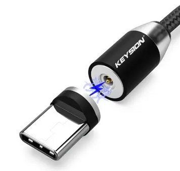 Магнітний кабель USB Type-C KEYSION LED 0124 фото