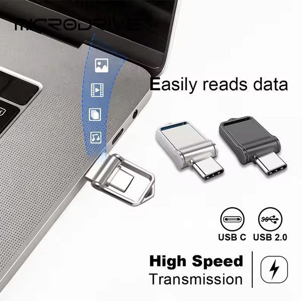 Двостороння флешка USB + Type-C флешка 64GB 0022 фото