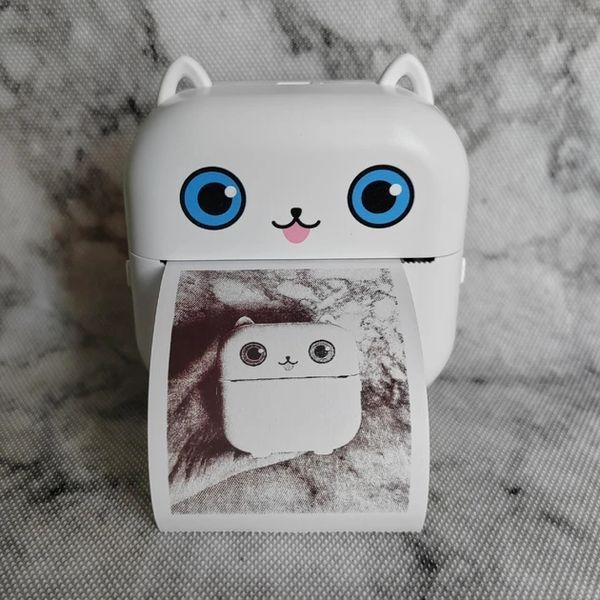 Термопринтер детский Белый Mini Printer Bluetooth с функцией наклеек 0851 фото