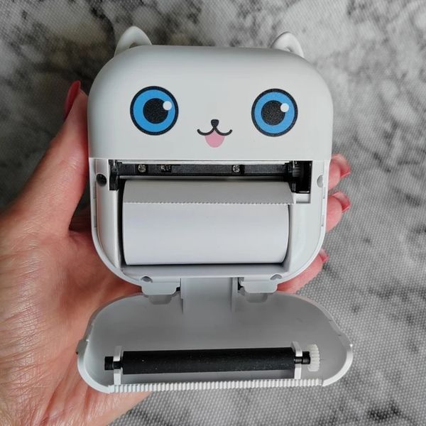 Термопринтер детский Белый Mini Printer Bluetooth с функцией наклеек 0851 фото