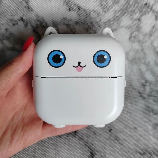 Термопринтер детский Белый Mini Printer Bluetooth с функцией наклеек 0851 фото