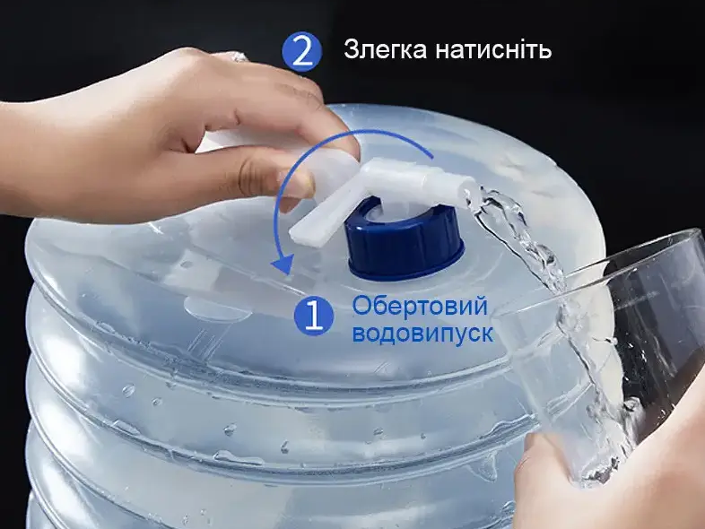 Складна каністра для води з краном та ручкою 5 л 0636b фото