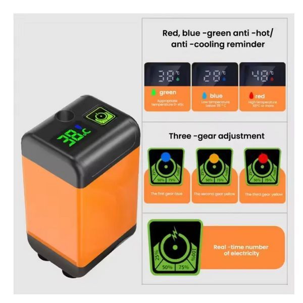 Акумуляторний портативний кемпінговий душ із цифровим дисплеєм MY-880, Orange 1652 фото
