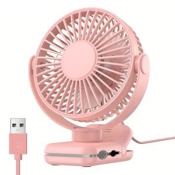 Універсальний вентилятор Topk із затискачем та обертанням на 360&deg; Pink 0786 фото