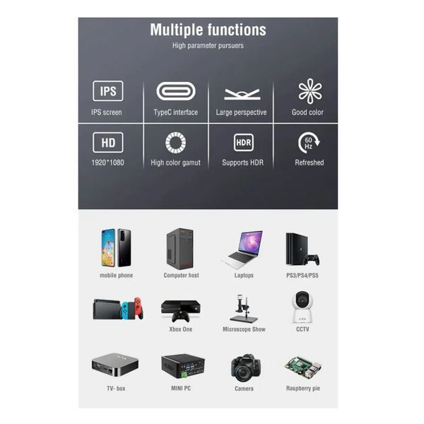 Портативний монітор Anmite A156W03 15.6&Prime; IPS 1920&times;1080 Full HD, 60 Гц, без сенсора 1431a фото