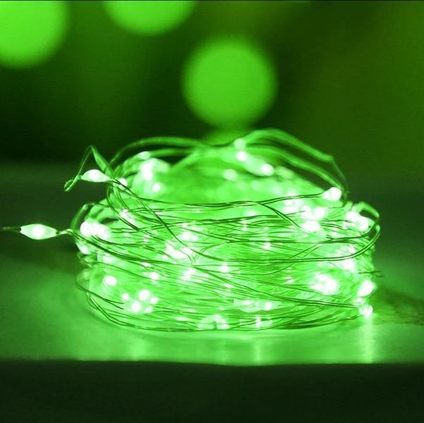Уличная LED гирлянда на солнечной батарее 7м. Зеленый 0613 фото